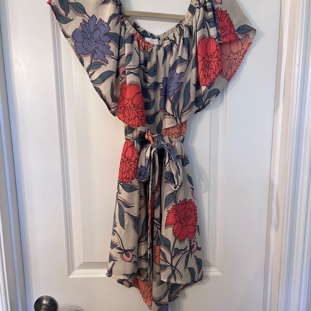 Lush Off the Shoulder Floral Romper